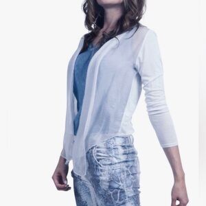 Silk White Cardigan- Made in Italy- Gigi Moda